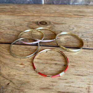 Lot Of 5 Brass Bangle Bracelets READ